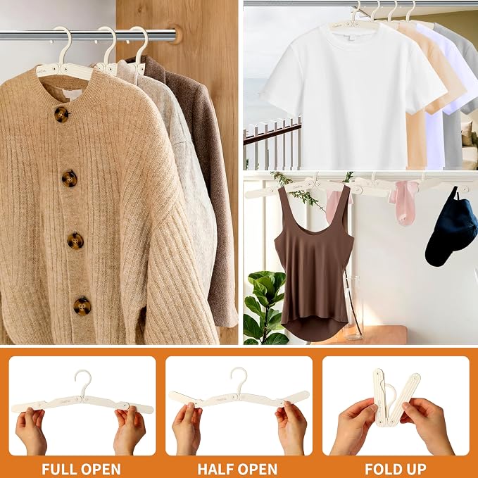 Foldable Travel Hangers, 4 Pack Space-Saving ABS - Image 3