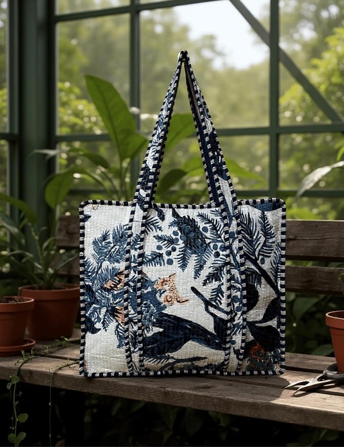 Cotton Quilted Tote Bag for Women – Large Beach & Travel Tote - Image 2