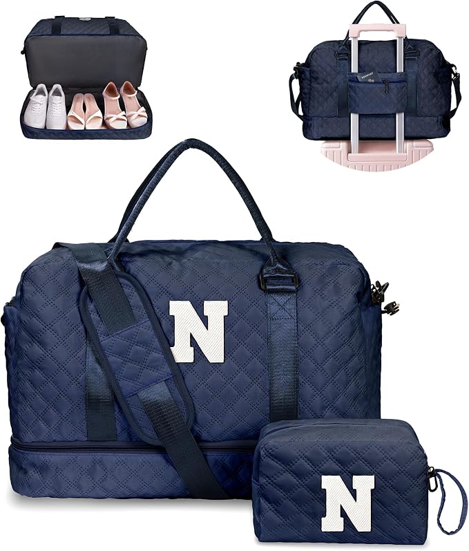 Birthday Gifts for 11 12 13 14 15 16 17 18 Year Old Girls-Initial Duffle Bag by Vogewood