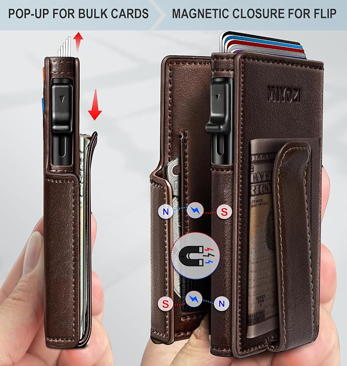 Wallet for Men with Money Clip Coins Pocket ID Window Gift Boxed, Slim Smart - Image 3