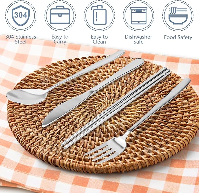 5 Piece Rsiynax Portable Travel Utensils Set - Image 3