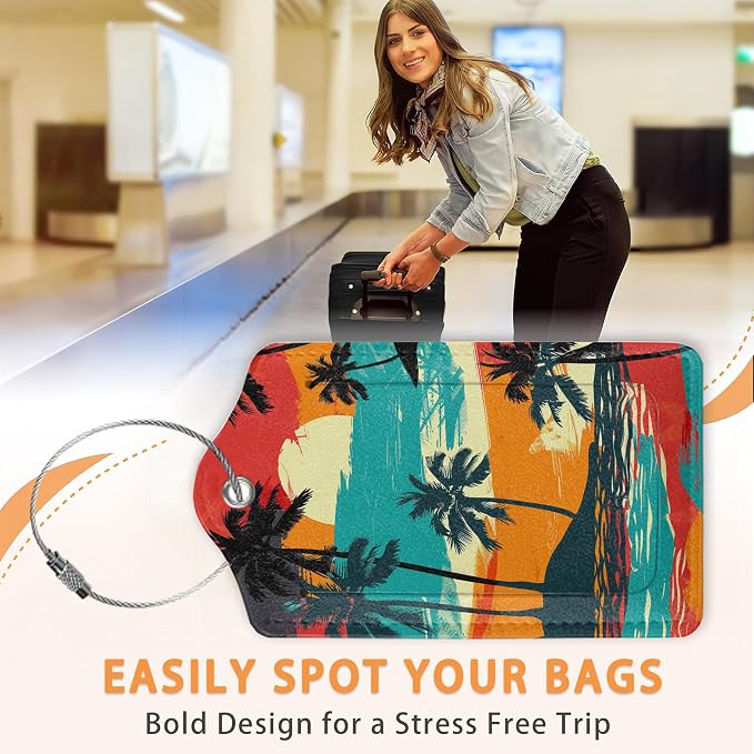 Abstract Beach 3 Pack Luggage Tags - Image 4