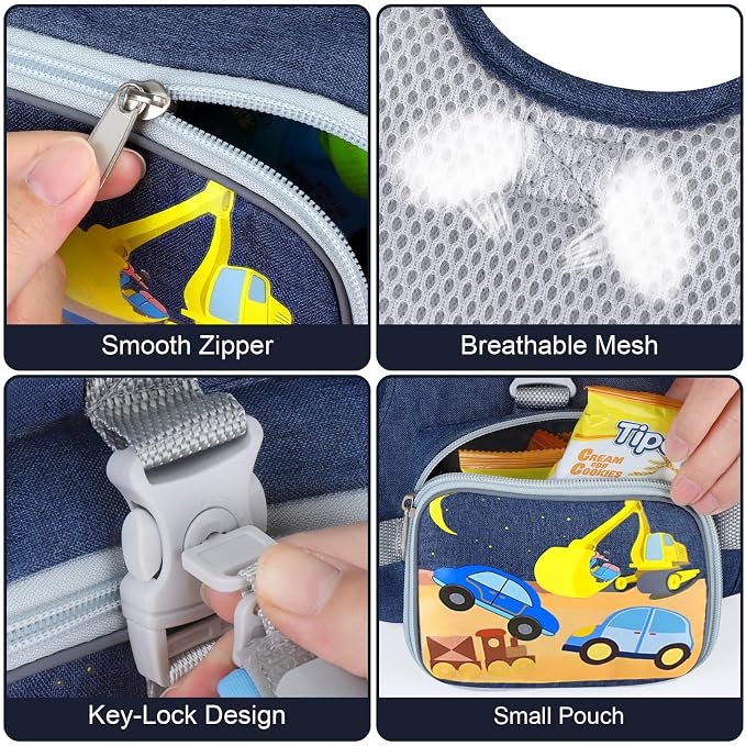 Accmor Toddler Harness Leash + Reflective Anti Lost Wrist Link, Cute Car Kids - Image 2