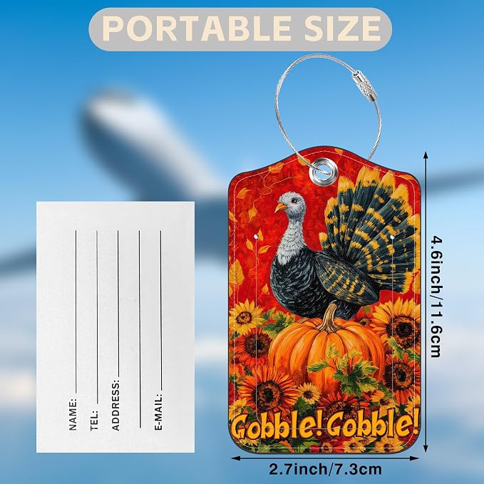 2 Pack Pumpkin and Sunflower Luggage Tags - Image 2