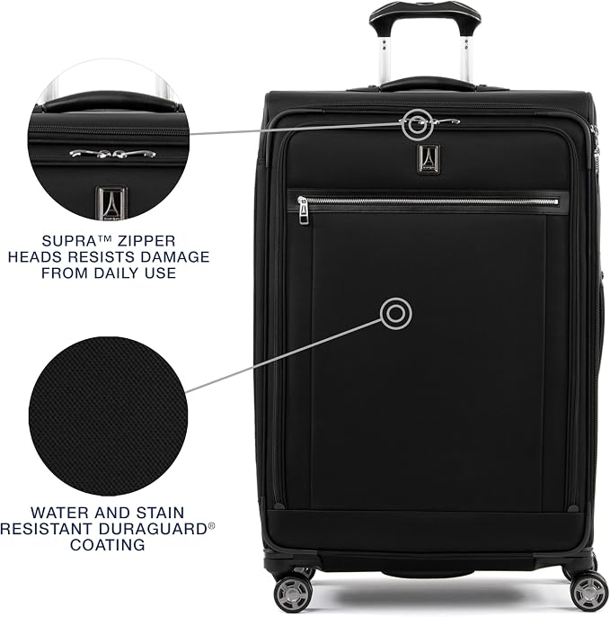 Travelpro Platinum Elite Softside Expandable Checked Luggage, 8 Wheel Spinner - Image 3