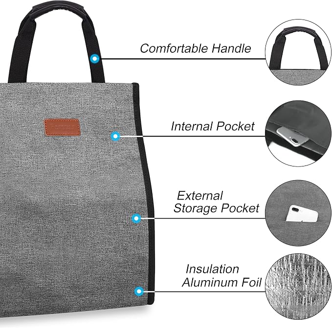 Lunch Bags for Women Insulated Reusable Lunch Tote - Image 3
