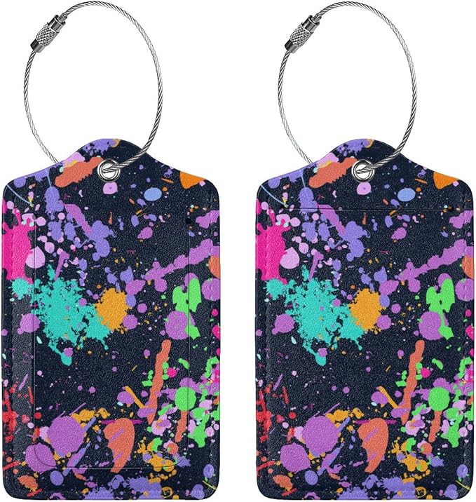 2 Pack Colorful Pop Art Luggage Tag - Image 3