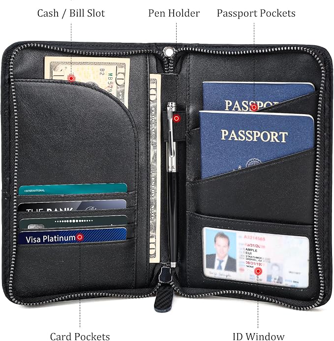 Polare Full Grain Leather Passport Holder - Image 4