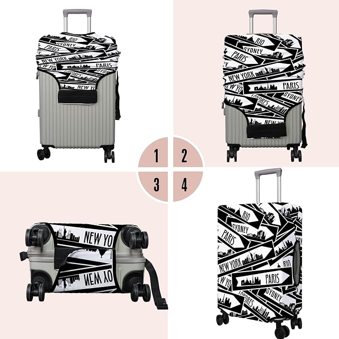 Travel Luggage Cover Suitcase Protector Fits 18-32 Inch Wheel Covers - Image 3