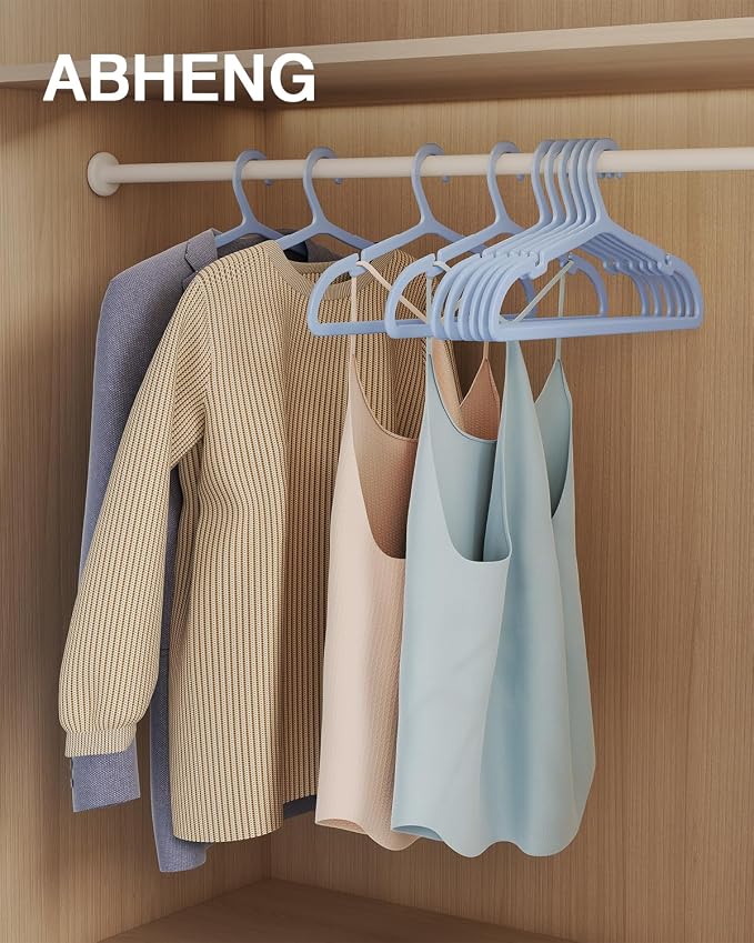 80 Pack Clothes Hangers, Non Slip Plastic Coat Hangers, Space Saving, Heavy Duty - Image 2