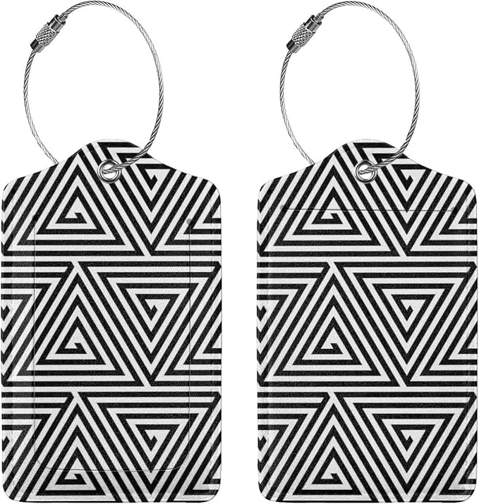2 Pcs Black and White Abstract Patterns Luggage Tag by Xovweinp