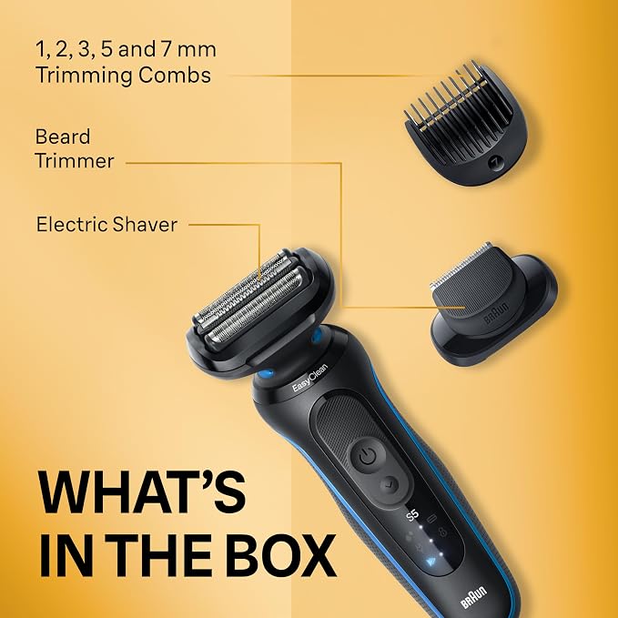 Braun Electric Shaver for Men, Series 5 5120s, Wet & Dry Shave, Turbo Shaving - Image 2