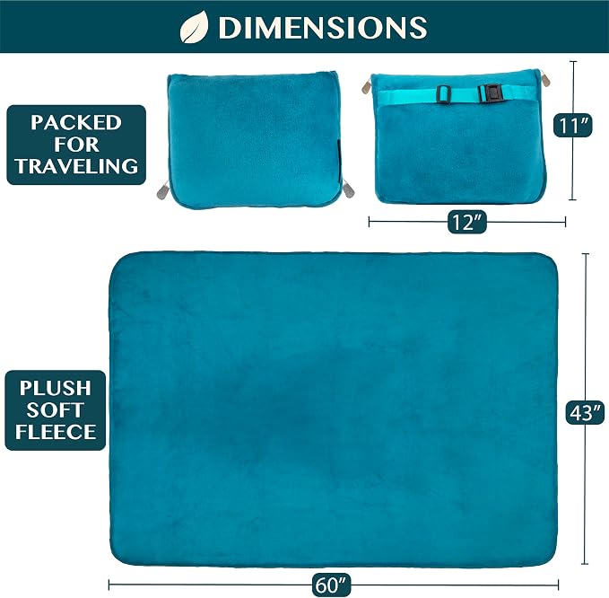 PAVILIA Travel Blanket Pillow, Soft Airplane Blanket 2-IN-1 Combo Set, Plane - Image 6