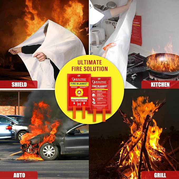 ROLOWAY Emergency Fire Blanket for Home and Kitchen, Fire Blankets Emergency - Image 7