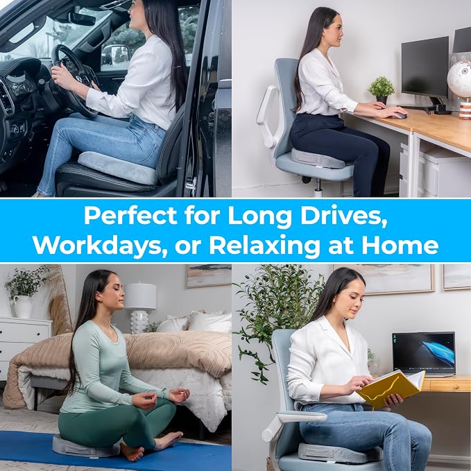 LuminaRest® Gel Seat Cushion for Long Sitting – CertiPUR-US® Certified Memory - Image 3