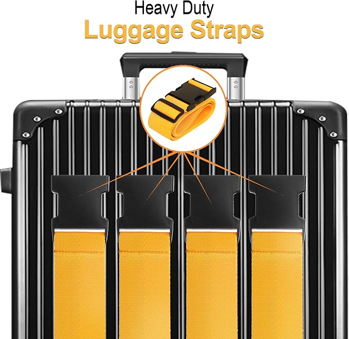 Luggage Straps for Suitcases TSA Approved Travel Belt 8 Pack by Chelmon - Image 3