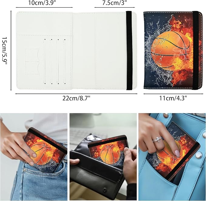 Basketball Passport Holder for Women and Men PU Leather Passport Cover for - Image 5