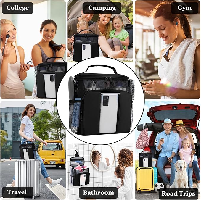 Mesh Shower Caddy, Portable HangingTravel Toiletry Bag Dorm Room Essentials - Image 5