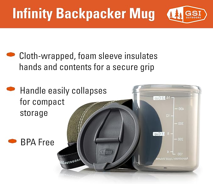 GSI Outdoors Infinity Backpacker Mug I Lightweight, BPA-Free Coffee Cup - Image 4