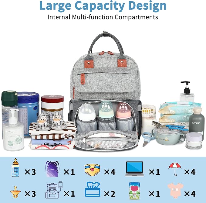 Diaper Bag Backpack, Baby Bag for Boys Girls, Large Diaper Backpack Travel - Image 2