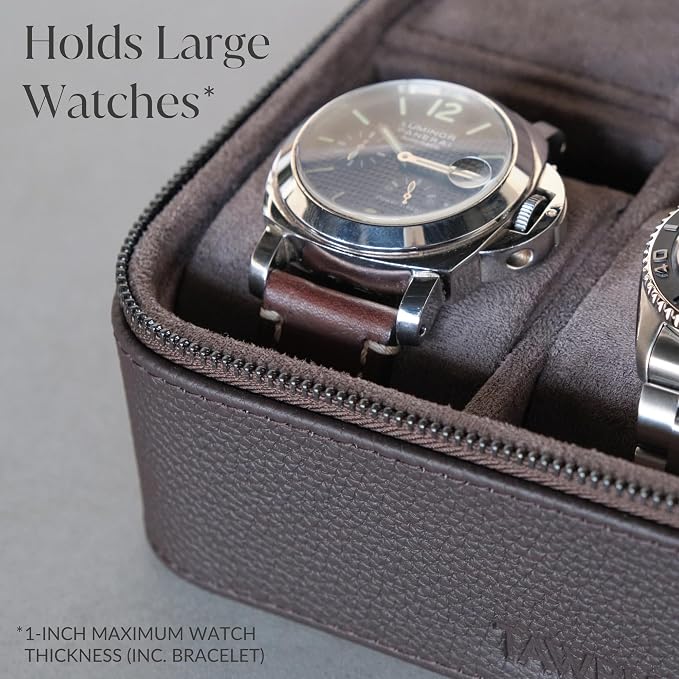 TAWBURY 3 Watch Case Top-Grain Genuine Leather Travel Case Roll - Image 4