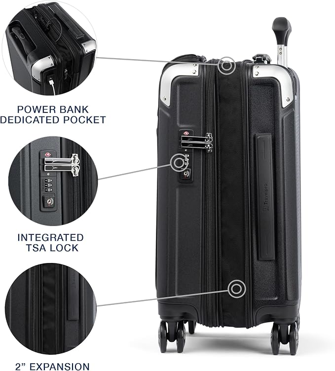 Travelpro Platinum Elite Hardside Expandable Carry on Luggage, 8 Wheel Spinner - Image 4