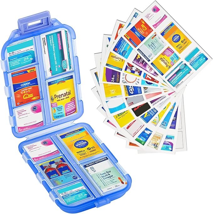 Small Pill Case Travel Pill Box Cute Pill Organizer by INVODA