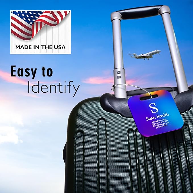 Personalized Engraved Metal Luggage Tags - Image 5