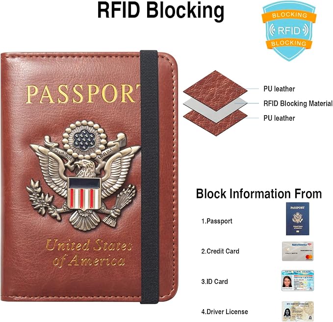 Passport Holder for Travel Passport Cover for Men Passport Wallet Case - Image 2
