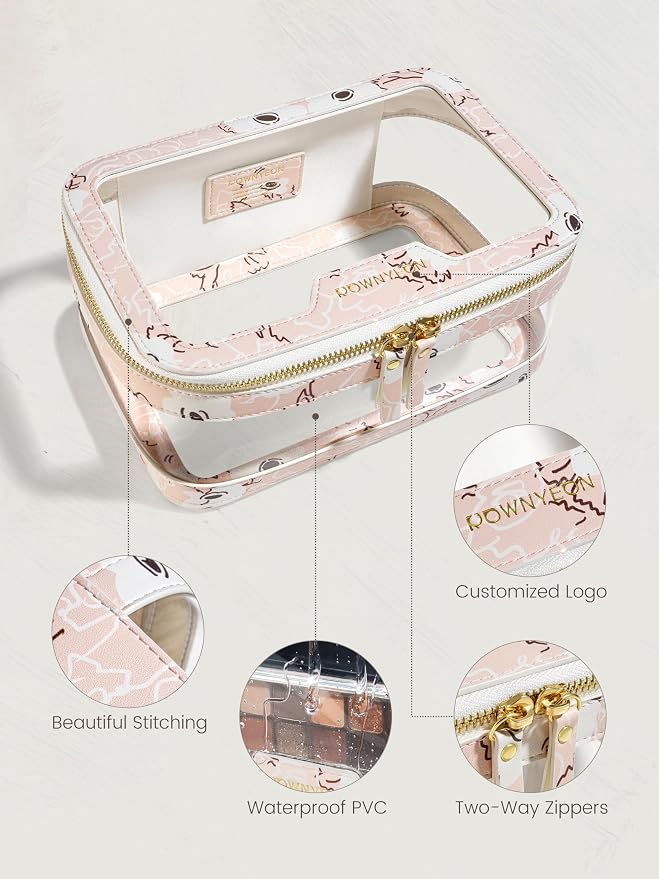 ROWNYEON Clear Makeup Case Toiletry Bag Multipurpose Travel Makeup Train Case - Image 6
