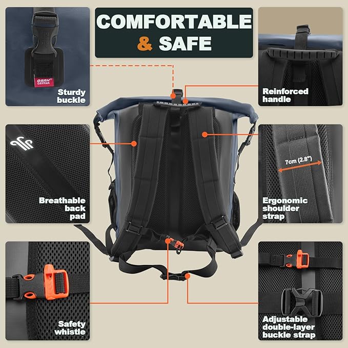 Waterproof Backpack Dry Bag 35L/55L/85L – Heavy Duty Roll-Top Hiking Backpack - Image 4