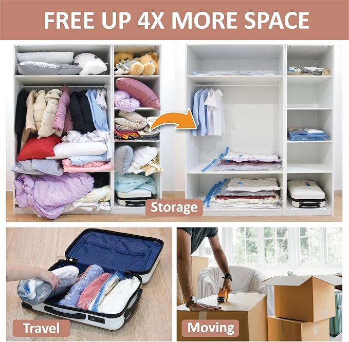 8 Pack XXL Jumbo Vacuum Storage Bags, Extra Large Vacuum Seal Bags - Image 3