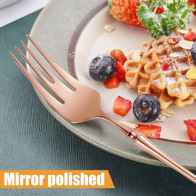 20-Piece Rose Gold Silverware Set - Image 4