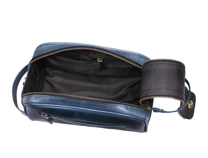 10" Premium Leather Toiletry Travel Pouch - Image 2