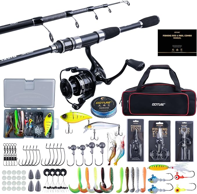 Goture Fishing Rod and Reel Combo, Fishing Pole, Telescopic Fishing Rod Kit by Goture