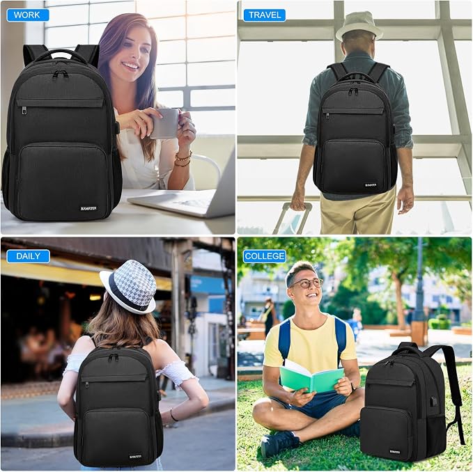 Black Backpack for School, college Backpack for Teens, - Image 7