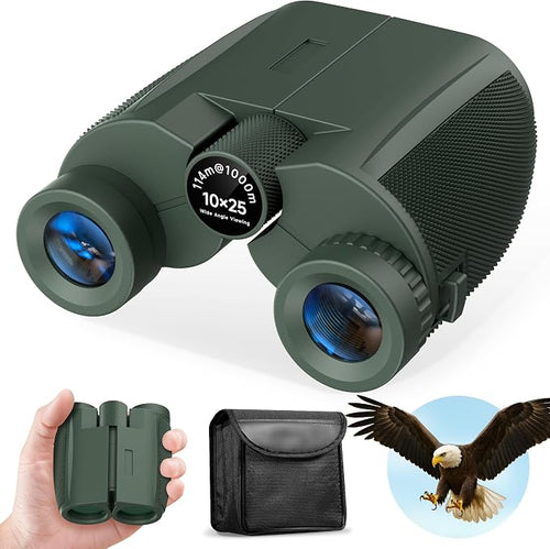 10x25 Compact Binoculars for Adults and Kids, Large View Waterproof Small by Unknown
