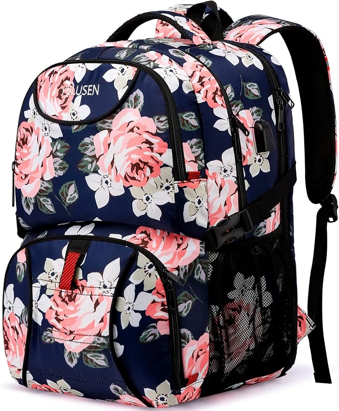HILUSEN Lunch Cooler Backpack for Women, Extra Large 17 inch Travel Laptop by HILUSEN