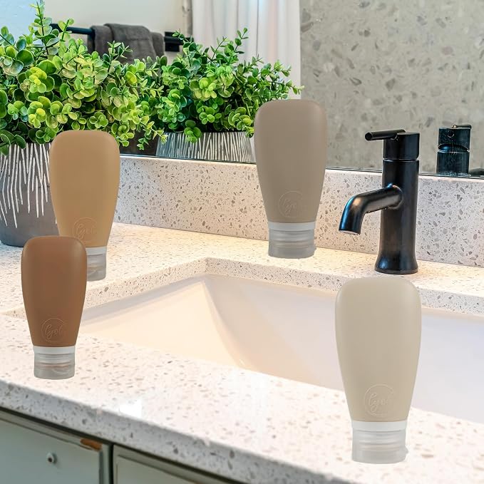 Travel Bottles for Toiletries, TSA Approved 3oz Leak Proof Silicone Refillable - Image 3