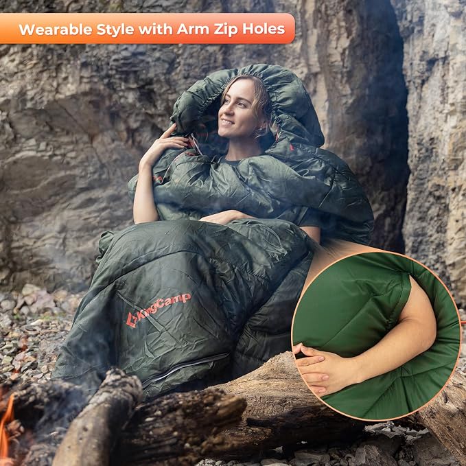 KingCamp Sleeping Bag for Adults, Cold Weather & Warm Extra Wide Big & Tall XL - Image 4