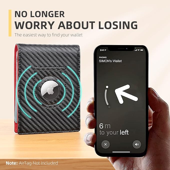 RUNBOX AirTag-Wallet-Mens-Slim-RFID Blocking Wallets Leather - Image 3