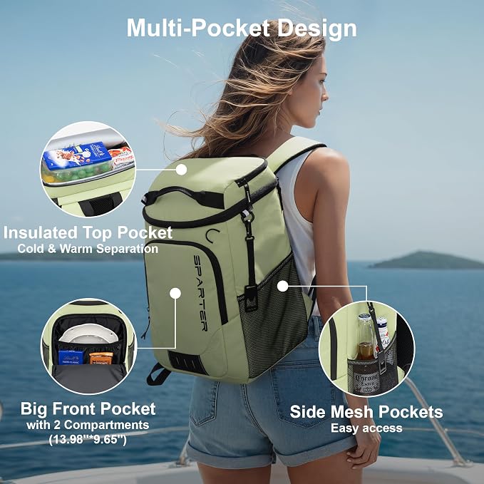 SPARTER Backpack Cooler Insulated Leak Proof 33/49 Cans, 2 Insulated - Image 4