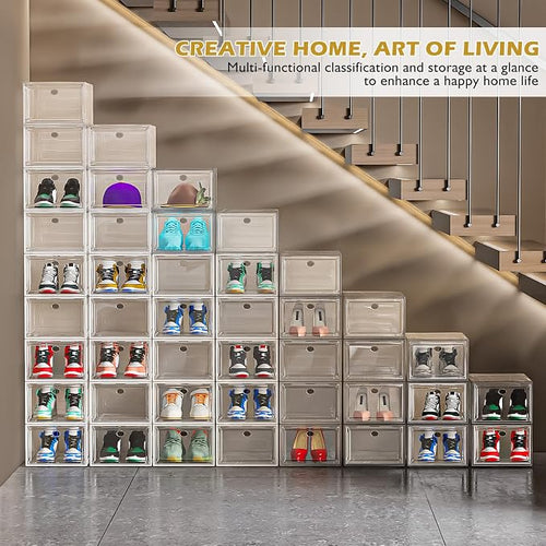 12 Pack Clear Shoe Storage Organizer - Image 2