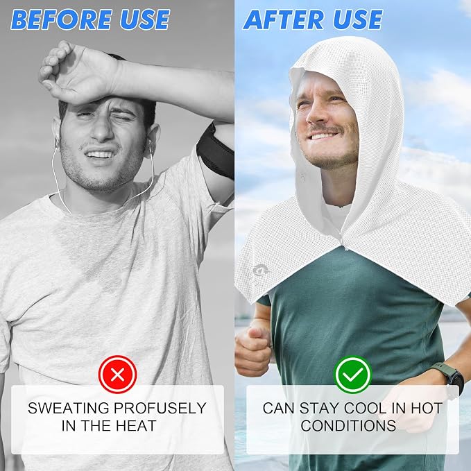 3 Pack Cooling Hoodie Towels for Neck and Face, UPF 50 Sun Protection & Instant - Image 4