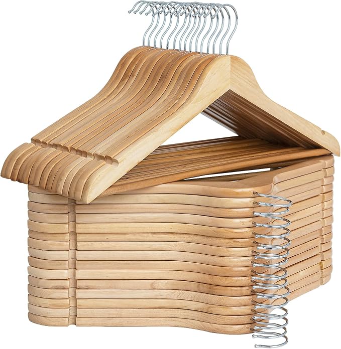 StorageWorks Wooden Hangers 30 Pack, Wood Coat Hanger by StorageWorks
