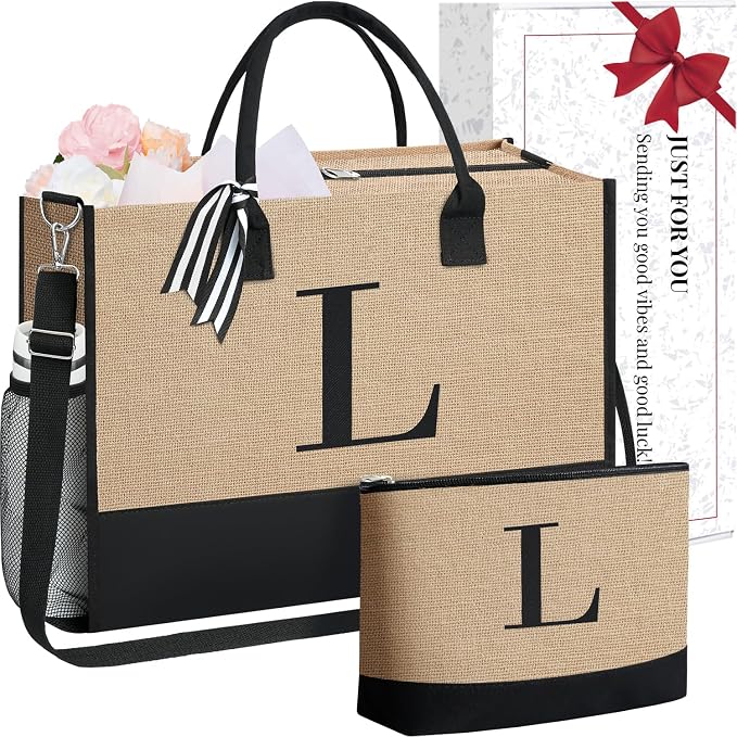 BAGAIL Initial Tote Bag, Personalized Birthday Gifts by BAGAIL