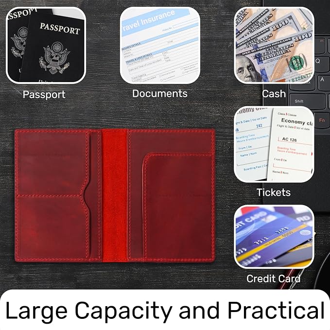 HIFA Leather Passport Holder, Handmade Passport Cover - Image 5