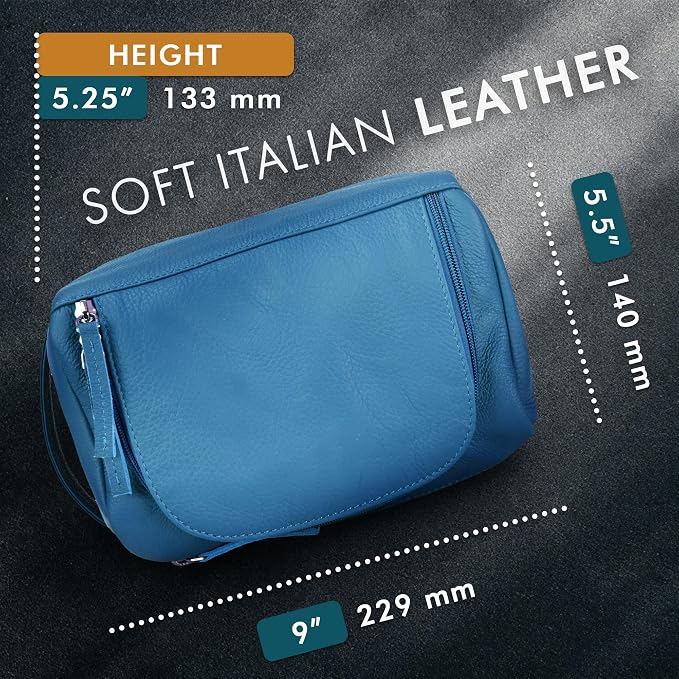 ELIZO Premium REAL Leather Toiletry Bag - Image 6