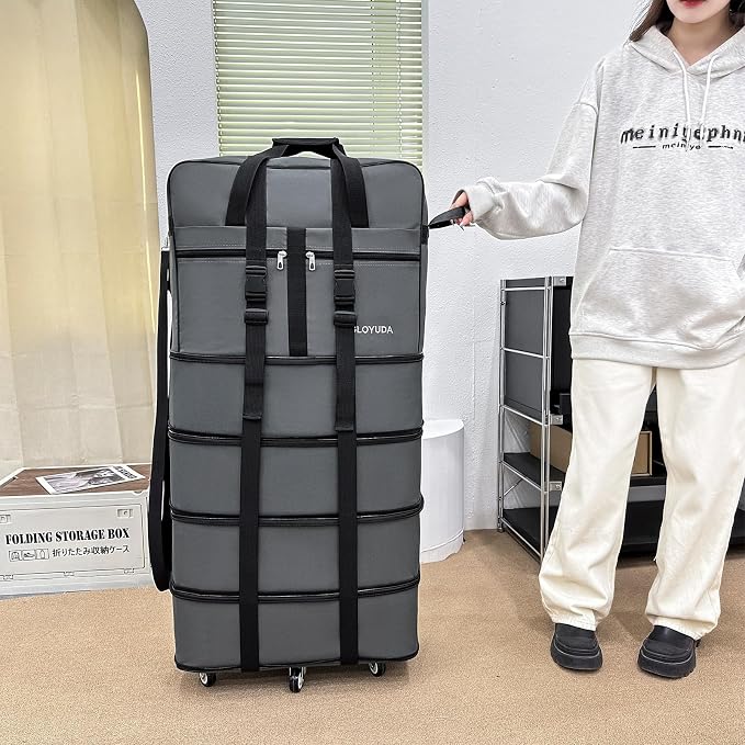 Expandable Foldable Luggage, Rolling Duffle Bag - Image 6
