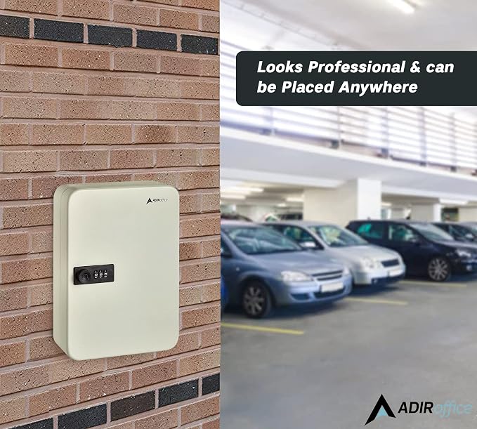 AdirOffice Key Lock Box – 48 Key Hooks Wall Mounted Key Cabinet Lock Box - Image 8